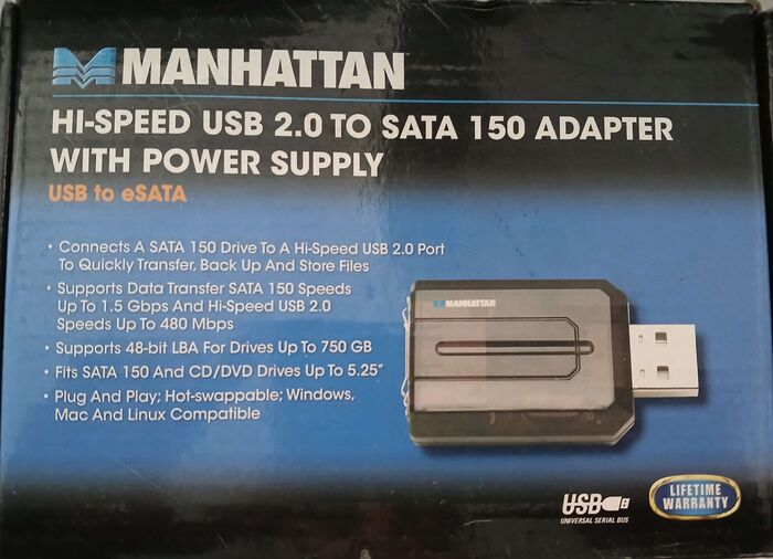 USB TO ESATA HI-SPEED USB 2.0 Adapter with Power Supply | novo