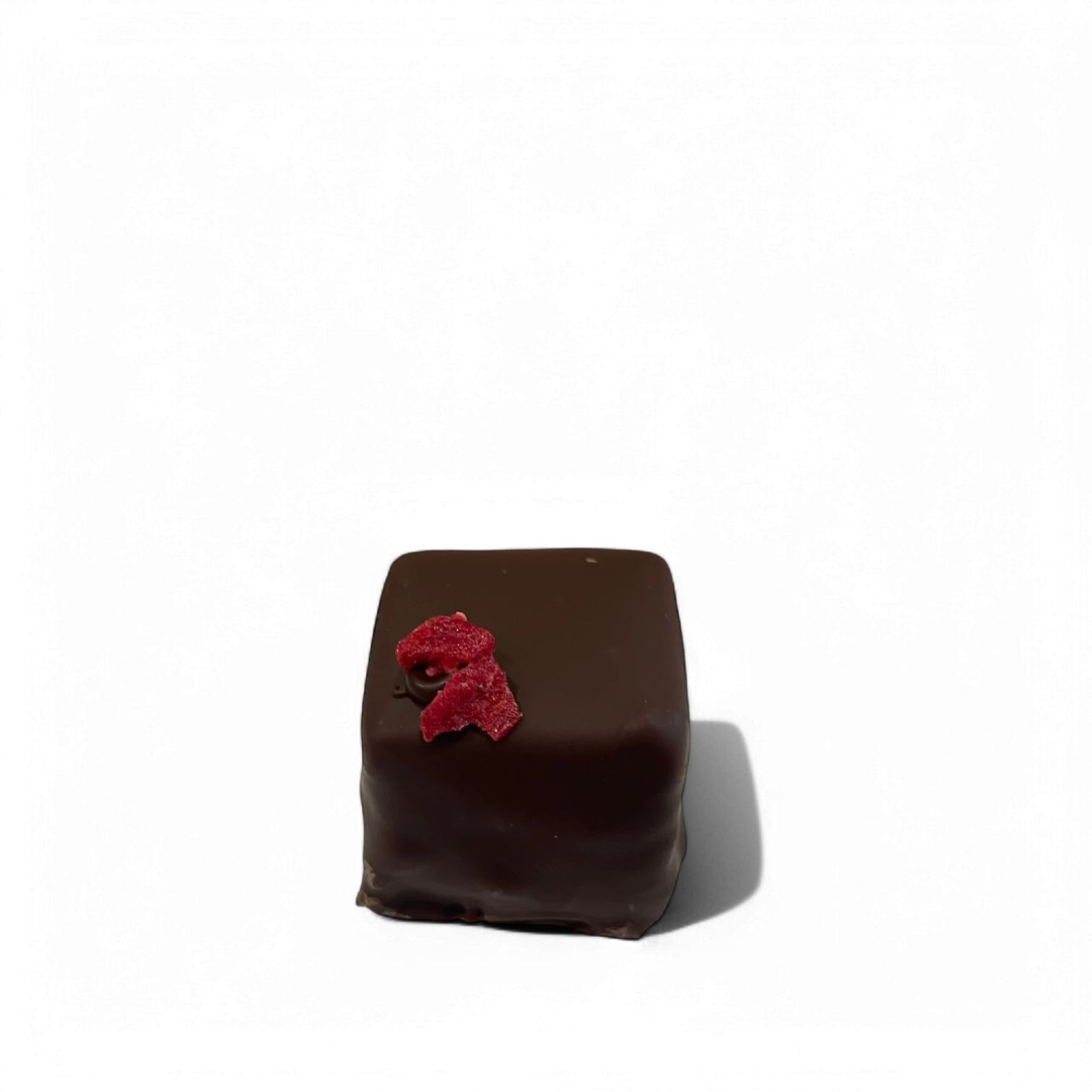 Bombom de pasta de framboesa gianduja de amêndoa