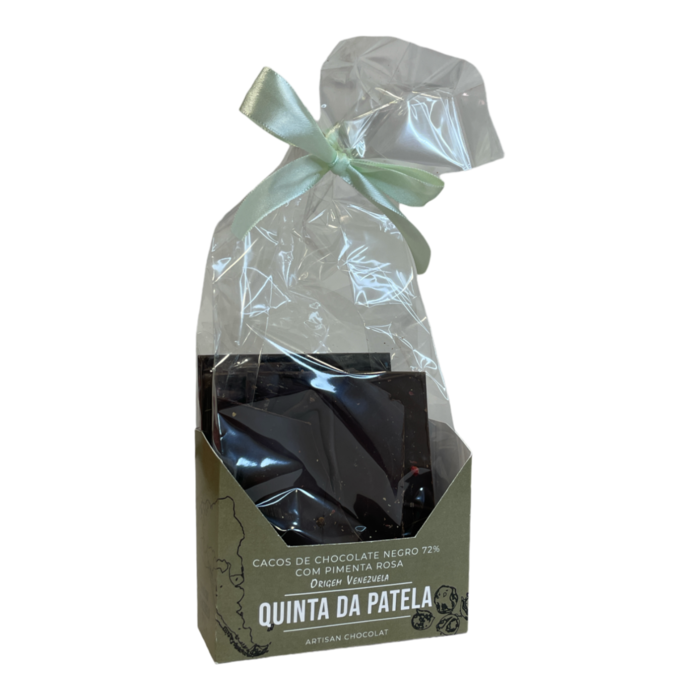 Cacos Chocolate Negro 72% Origem Venezuela com Pimenta Rosa