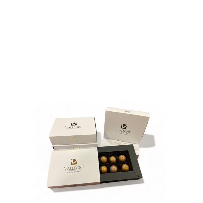 Caixa Premium com 6 Bombons com vinho Vista Alegre Dry White Porto