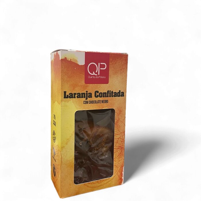 Laranja confitada com chocolate negro