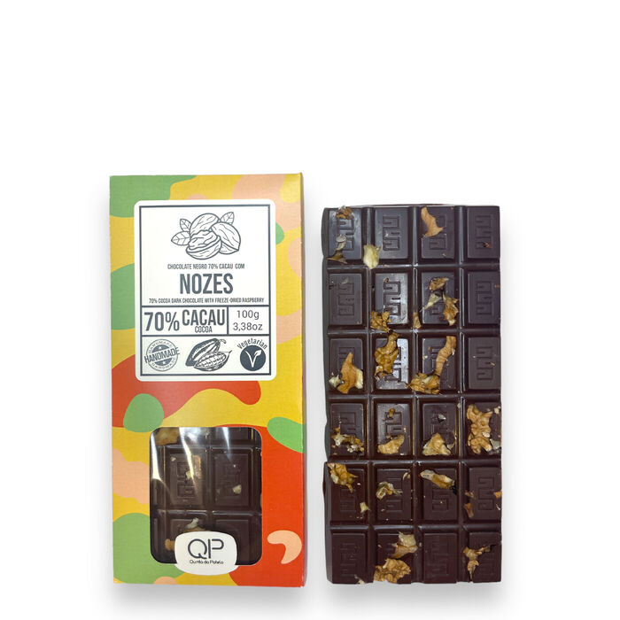 Tablete de Chocolate Negro 70% com Nozes 100g