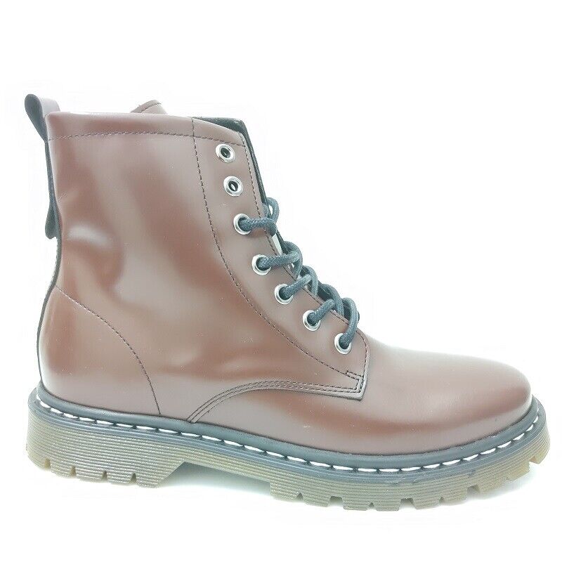 Botas estilo MILITAR atacador e fecho em castanho 5750CAS