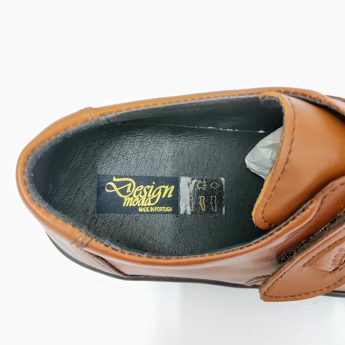 Sapato SP Conforto com velcro em castanho [SP837]
