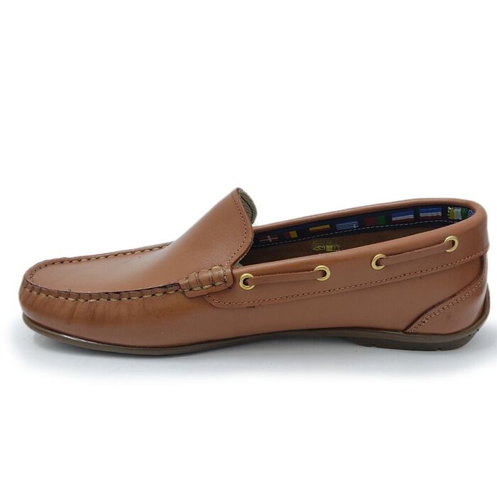 Mocassins em pele camel lisa [116]