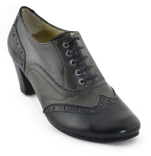 Sapato Nacional oxford atacas preto/cinza [484]