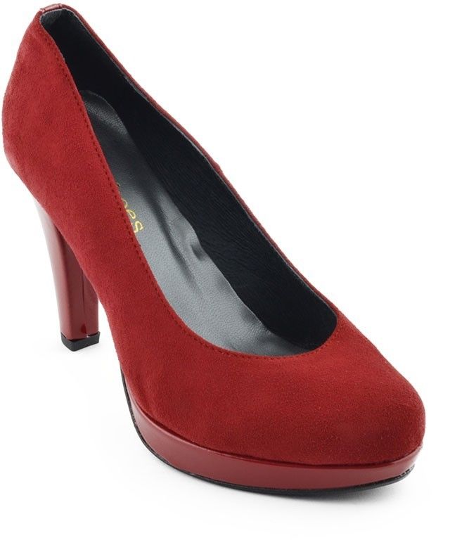  Sapato Senhora BR Shoes camurça em vermelho [2104] 
