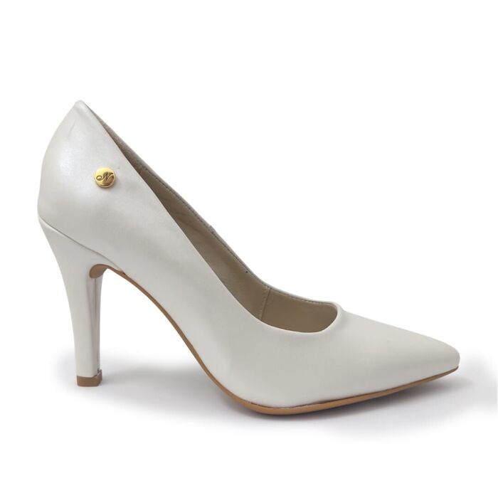 Stiletto pérola em pele