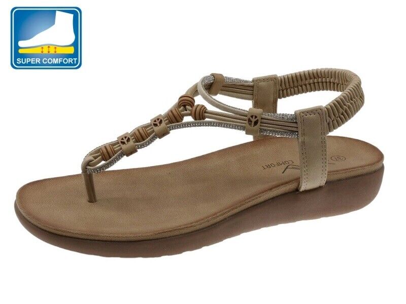 Sandalia de dedo BEPPI missangas Camel