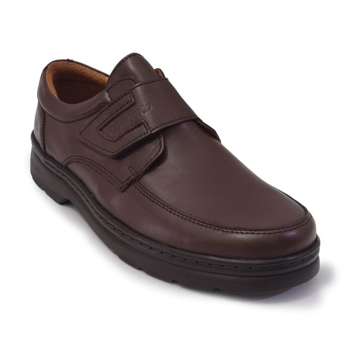 Sapato CONFORTO com velcro castanho
