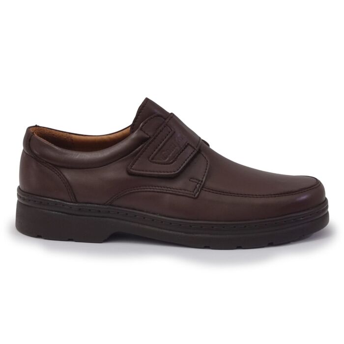 Sapato CONFORTO com velcro castanho