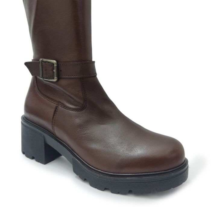 Botas cano alto Conforto feminino Portugal 2444 Castanho