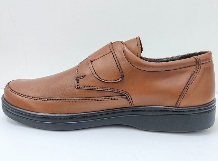 Sapato SP Conforto com velcro em castanho [SP837]