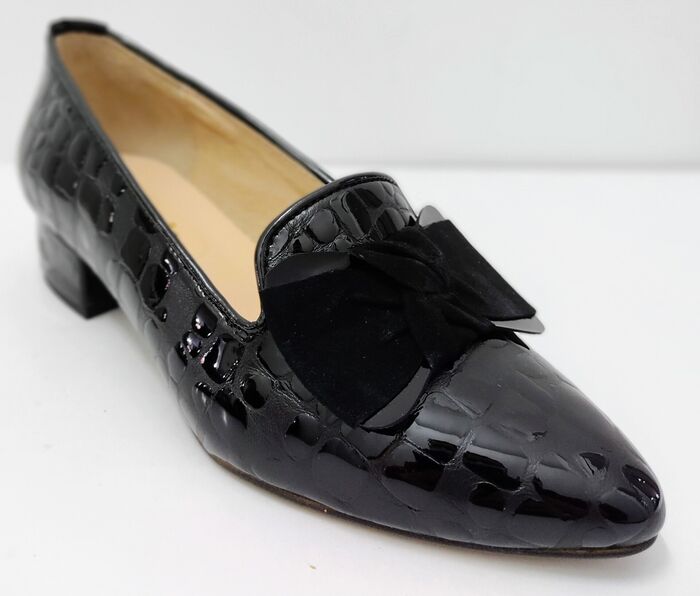 Sapato de salto baixo Classic croco preto 4556PRE