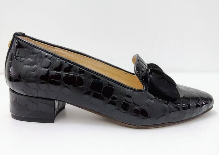 Sapato de salto baixo Classic croco preto 4556PRE