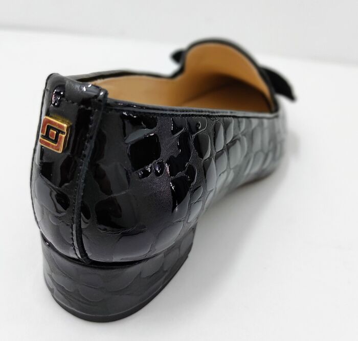 Sapato de salto baixo Classic croco preto 4556PRE