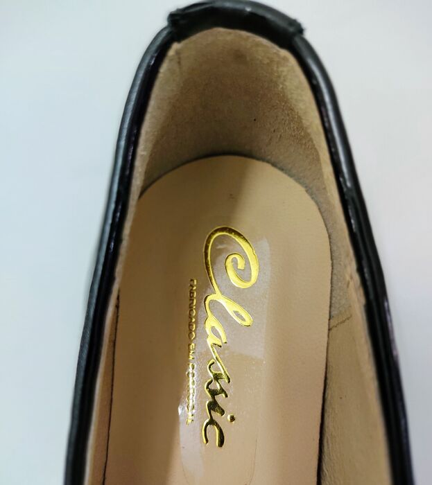 Sapato de salto baixo Classic croco preto 4556PRE