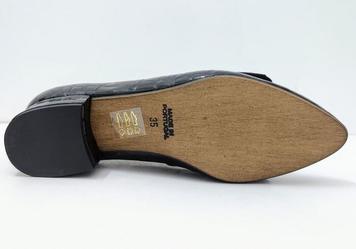 Sapato de salto baixo Classic croco preto 4556PRE
