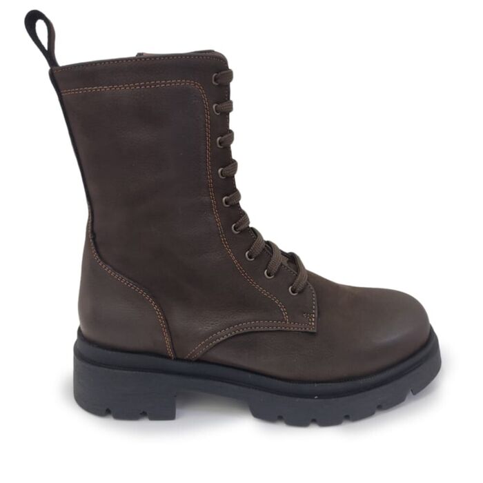 Botas estilo MILITAR em pele Texas Castanha