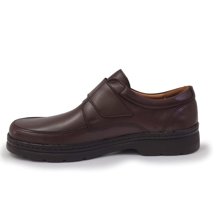 Sapato CONFORTO com velcro castanho