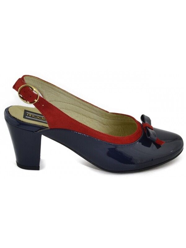  Sapato Moda Jovem laço azul/vermelho [4324] 