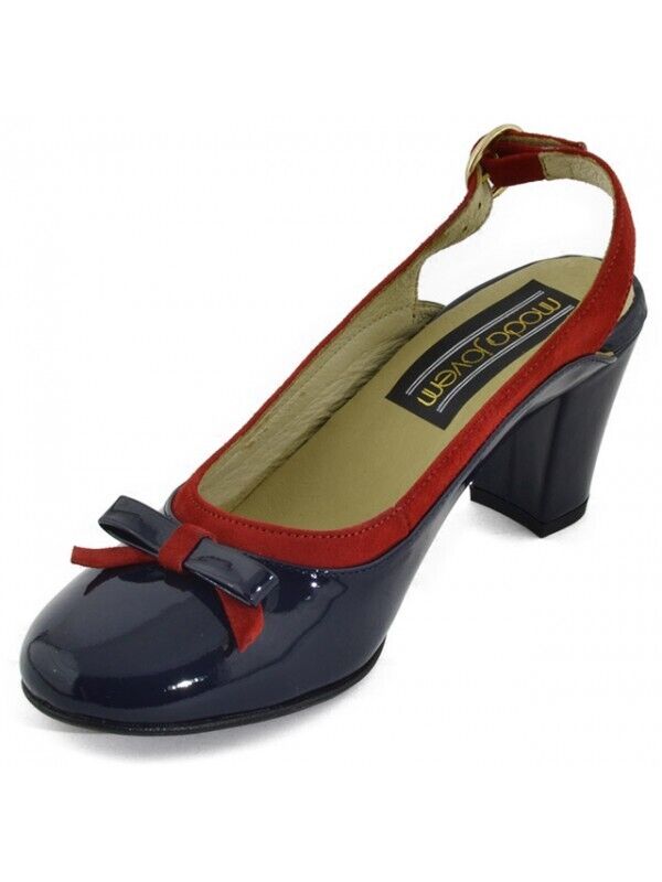  Sapato Moda Jovem laço azul/vermelho [4324] 