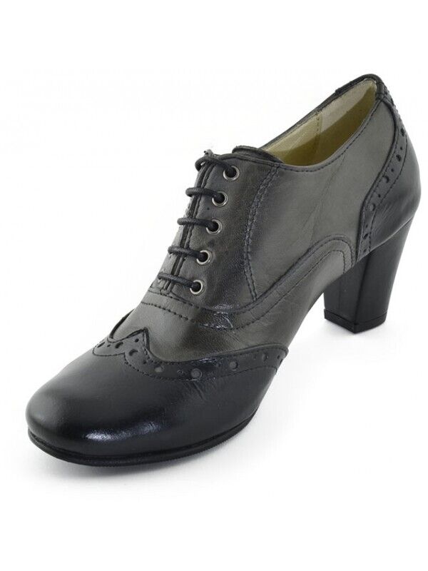 Sapato Nacional oxford atacas preto/cinza [484]