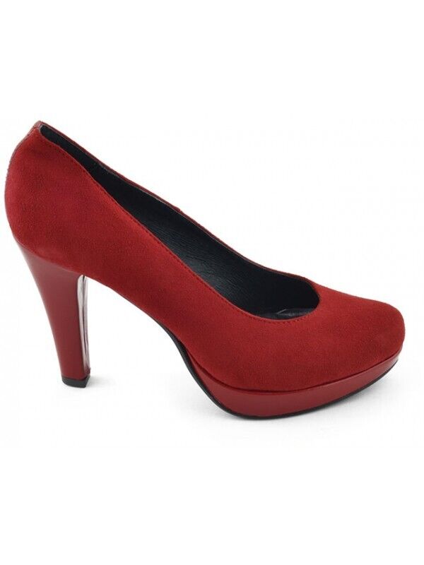  Sapato Senhora BR Shoes camurça em vermelho [2104] 