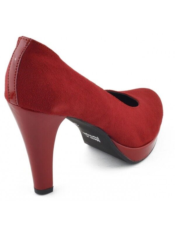  Sapato Senhora BR Shoes camurça em vermelho [2104] 