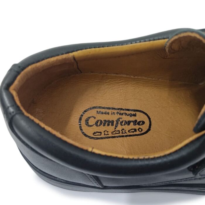 Sapato CONFORTO com velcro colante preto 790PRT