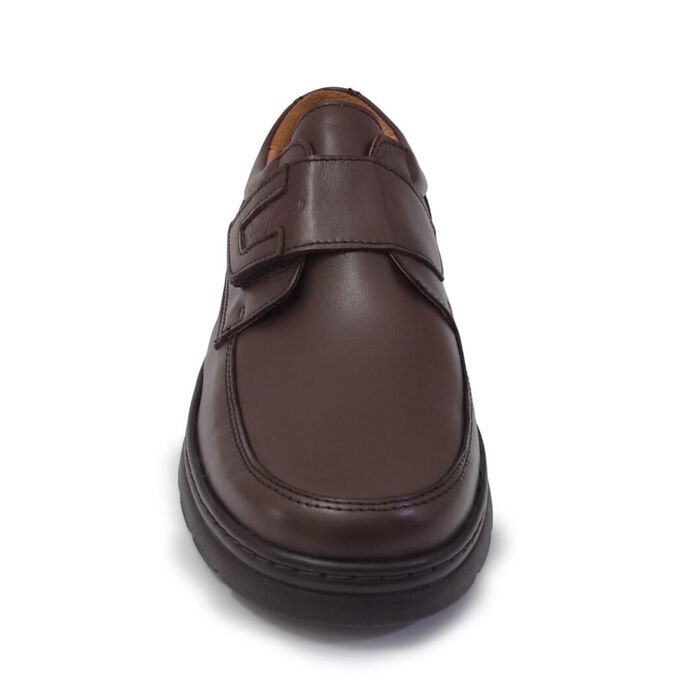 Sapato CONFORTO com velcro castanho