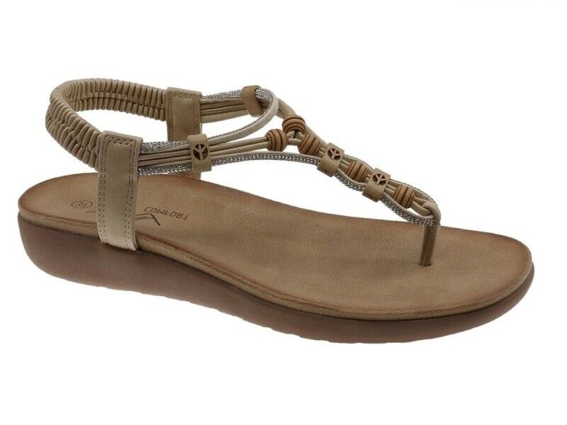 Sandalia de dedo BEPPI missangas Camel