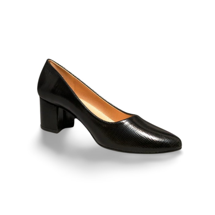 Sapato Feminino de Salto Confortável com Sola Antiderrapante - Cor Preto