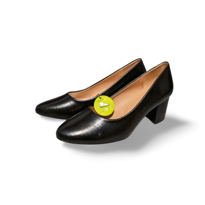 Sapato Feminino de Salto Confortável com Sola Antiderrapante - Cor Preto