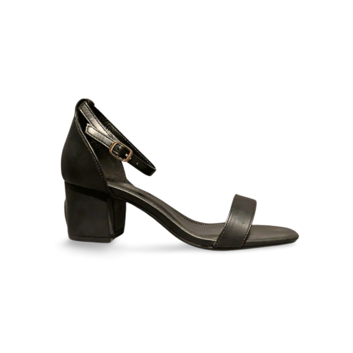 Sandália Feminina Elegante de Salto - Preto com Presilha no Tornozelo