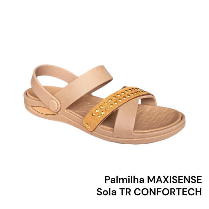 Sandália Feminina Boa Onda Rio Camel | Palmilha MAXISENSE Removível (PU) | Tiras Cruzadas | Sola TR CONFORTECH | 25€