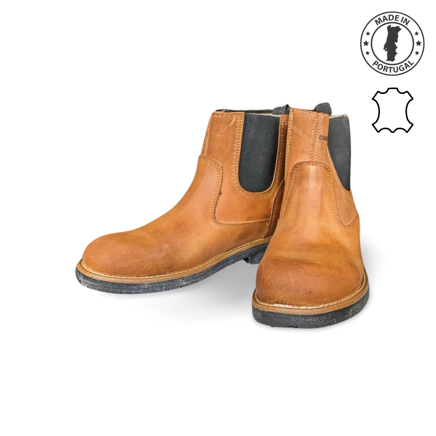 Bota Peneu em pele com elastico