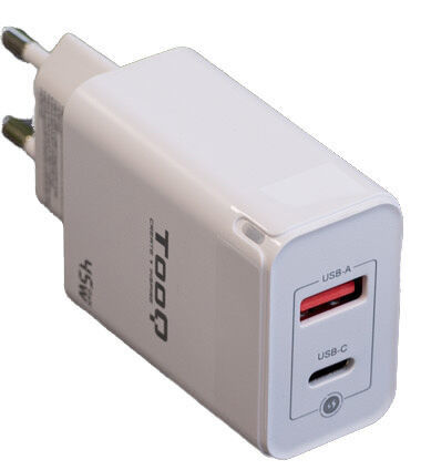 Carregador GaN Tooq USB-C/PD 30W + USB-A/QC 45W
