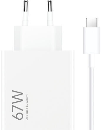 Carregador Xiaomi Hypercharge Combo USB-A 67W Branco + Cabo USB-A p/ USB-C 1m