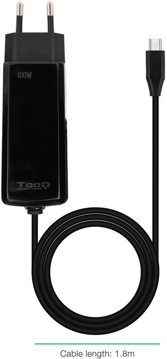 Carregador de Portátil GaN Tooq USB-C PD 100W Preto
