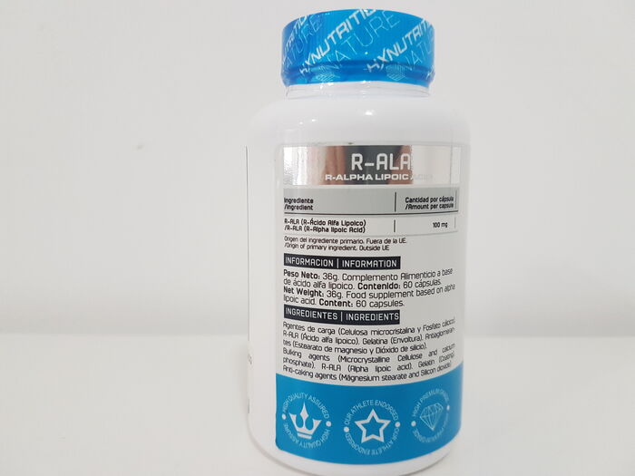 Ácido R-alfa-lipóico 100 mg, 60 cápsulas