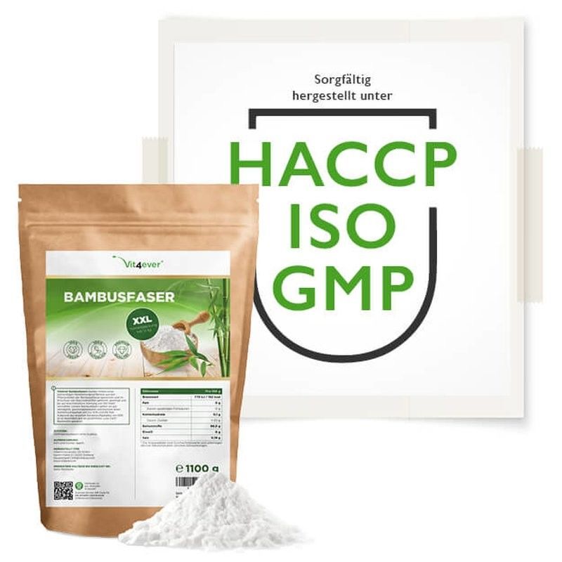 Fibra de bambu - 96% fibra dietética - 1100g 