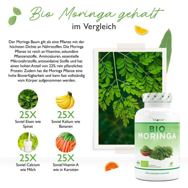 Moringa BIO - 300 cápsulas vegan