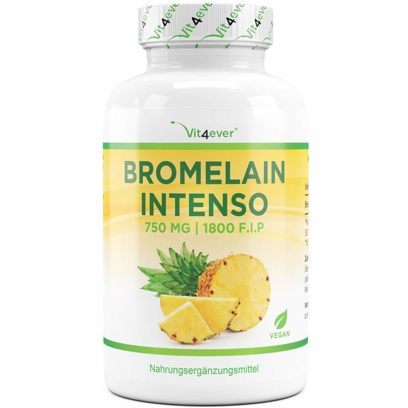 Bromelaína Intenso 750mg (1800 FIP) - 120 cápsulas vegan