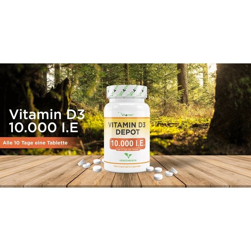 Vitamina D3 10.000UI - 365 comprimidos vegan