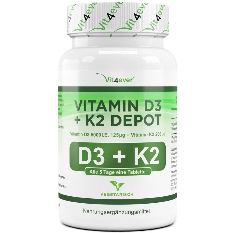 Vitamina D3 5.000UI + Vitamina K2 100mcg - 100 comprimidos