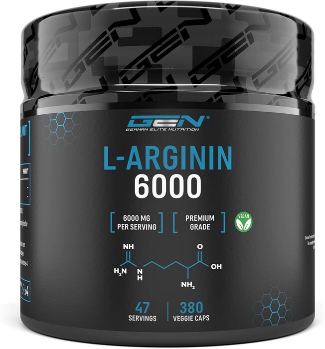 L-Arginina 6000  750mg de L-Arginina HCL vegetal - 380 cápsulas