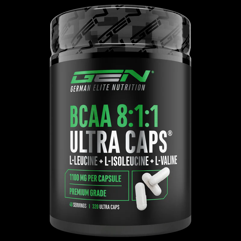 BCAA Ultra 1100mg 8: 1: 1 - L-leucina, L-isoleucina, L-valina - 320 cápsulas