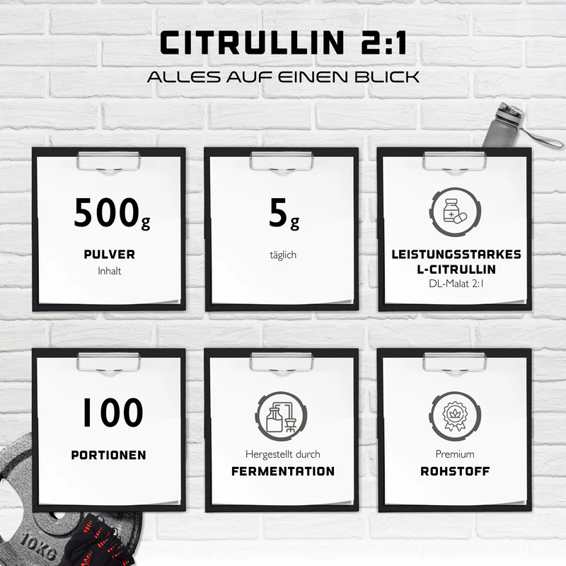 L-Citrulina em Pó - L-Citrulina DL-Malato 2: 1 - 500g Vegan