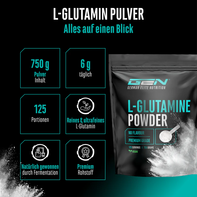 L-Glutamina pura em pó 750g